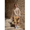 imageJMIERR Mens Fleece Crewneck Sweatshirt Casual Long Sleeves Cotton Warm Basic Pullover Fashion ShirtsBeige