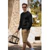 imageJMIERR Mens Fleece Crewneck Sweatshirt Casual Long Sleeves Cotton Warm Basic Pullover Fashion ShirtsBlack