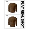 imageJMIERR Mens Fleece Crewneck Sweatshirt Casual Long Sleeves Cotton Warm Basic Pullover Fashion ShirtsBrown
