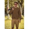 imageJMIERR Mens Fleece Crewneck Sweatshirt Casual Long Sleeves Cotton Warm Basic Pullover Fashion ShirtsBrown