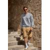 imageJMIERR Mens Fleece Crewneck Sweatshirt Casual Long Sleeves Cotton Warm Basic Pullover Fashion ShirtsLight Grey