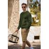 imageJMIERR Mens Fleece Crewneck Sweatshirt Casual Long Sleeves Cotton Warm Basic Pullover Fashion ShirtsYellowish Green