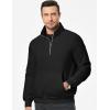 imageJMIERR Mens Quarter Zip Pullover Sweatshirts Casual Fleece Cotton Sweatshirt Winter Warm Mock Neck with Pockets0 Black