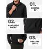 imageJMIERR Mens Quarter Zip Pullover Sweatshirts Casual Fleece Cotton Sweatshirt Winter Warm Mock Neck with Pockets0 Black