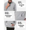 imageJMIERR Mens Quarter Zip Pullover Sweatshirts Casual Fleece Cotton Sweatshirt Winter Warm Mock Neck with Pockets1 Grey