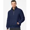 imageJMIERR Mens Quarter Zip Pullover Sweatshirts Casual Fleece Cotton Sweatshirt Winter Warm Mock Neck with PocketsA Blue