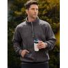 imageJMIERR Mens Quarter Zip Pullover Sweatshirts Casual Fleece Cotton Sweatshirt Winter Warm Mock Neck with PocketsA Dark Grey