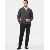imageJMIERR Mens Quarter Zip Pullover Sweatshirts Casual Fleece Cotton Sweatshirt Winter Warm Mock Neck with PocketsA Dark Grey