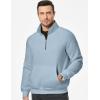 imageJMIERR Mens Quarter Zip Pullover Sweatshirts Casual Fleece Cotton Sweatshirt Winter Warm Mock Neck with PocketsA Light Blue