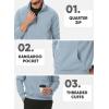 imageJMIERR Mens Quarter Zip Pullover Sweatshirts Casual Fleece Cotton Sweatshirt Winter Warm Mock Neck with PocketsA Light Blue