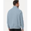 imageJMIERR Mens Quarter Zip Pullover Sweatshirts Casual Fleece Cotton Sweatshirt Winter Warm Mock Neck with PocketsA Light Blue