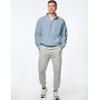imageJMIERR Mens Quarter Zip Pullover Sweatshirts Casual Fleece Cotton Sweatshirt Winter Warm Mock Neck with PocketsA Light Blue
