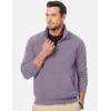 imageJMIERR Mens Quarter Zip Pullover Sweatshirts Casual Fleece Cotton Sweatshirt Winter Warm Mock Neck with PocketsA Purple
