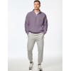 imageJMIERR Mens Quarter Zip Pullover Sweatshirts Casual Fleece Cotton Sweatshirt Winter Warm Mock Neck with PocketsA Purple