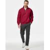 imageJMIERR Mens Quarter Zip Pullover Sweatshirts Casual Fleece Cotton Sweatshirt Winter Warm Mock Neck with PocketsA Red