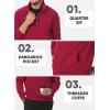 imageJMIERR Mens Quarter Zip Pullover Sweatshirts Casual Fleece Cotton Sweatshirt Winter Warm Mock Neck with PocketsA Red