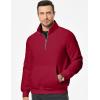 imageJMIERR Mens Quarter Zip Pullover Sweatshirts Casual Fleece Cotton Sweatshirt Winter Warm Mock Neck with PocketsA Red