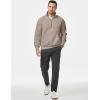 imageJMIERR Mens Quarter Zip Pullover Sweatshirts Casual Fleece Cotton Sweatshirt Winter Warm Mock Neck with PocketsB Dark Beige