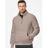 imageJMIERR Mens Quarter Zip Pullover Sweatshirts Casual Fleece Cotton Sweatshirt Winter Warm Mock Neck with PocketsB Dark Beige