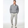imageJMIERR Mens Quarter Zip Pullover Sweatshirts Casual Fleece Cotton Sweatshirt Winter Warm Mock Neck with PocketsB Grey 01