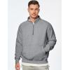 imageJMIERR Mens Quarter Zip Pullover Sweatshirts Casual Fleece Cotton Sweatshirt Winter Warm Mock Neck with PocketsB Grey 01