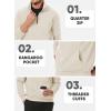 imageJMIERR Mens Quarter Zip Pullover Sweatshirts Casual Fleece Cotton Sweatshirt Winter Warm Mock Neck with PocketsB Offwhite