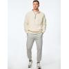 imageJMIERR Mens Quarter Zip Pullover Sweatshirts Casual Fleece Cotton Sweatshirt Winter Warm Mock Neck with PocketsB Offwhite