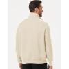 imageJMIERR Mens Quarter Zip Pullover Sweatshirts Casual Fleece Cotton Sweatshirt Winter Warm Mock Neck with PocketsB Offwhite