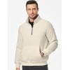 imageJMIERR Mens Quarter Zip Pullover Sweatshirts Casual Fleece Cotton Sweatshirt Winter Warm Mock Neck with PocketsB Offwhite