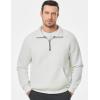 imageJMIERR Mens Quarter Zip Pullover Sweatshirts Casual Fleece Cotton Sweatshirt Winter Warm Mock Neck with PocketsB White