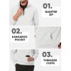 imageJMIERR Mens Quarter Zip Pullover Sweatshirts Casual Fleece Cotton Sweatshirt Winter Warm Mock Neck with PocketsB White