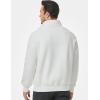 imageJMIERR Mens Quarter Zip Pullover Sweatshirts Casual Fleece Cotton Sweatshirt Winter Warm Mock Neck with PocketsB White