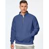 imageJMIERR Mens Quarter Zip Pullover Sweatshirts Casual Fleece Cotton Sweatshirt Winter Warm Mock Neck with PocketsC Blue 01