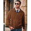 imageJMIERR Mens Quarter Zip Pullover Sweatshirts Casual Fleece Cotton Sweatshirt Winter Warm Mock Neck with PocketsC Brown