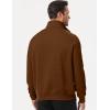 imageJMIERR Mens Quarter Zip Pullover Sweatshirts Casual Fleece Cotton Sweatshirt Winter Warm Mock Neck with PocketsC Brown