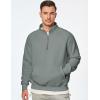 imageJMIERR Mens Quarter Zip Pullover Sweatshirts Casual Fleece Cotton Sweatshirt Winter Warm Mock Neck with PocketsC Green 01