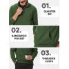 imageJMIERR Mens Quarter Zip Pullover Sweatshirts Casual Fleece Cotton Sweatshirt Winter Warm Mock Neck with PocketsC Green