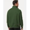 imageJMIERR Mens Quarter Zip Pullover Sweatshirts Casual Fleece Cotton Sweatshirt Winter Warm Mock Neck with PocketsC Green
