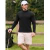 imageJMIERR Mens Quarter Zip Pullover Sweatshirts Stretch Polo Fleece Lined Long Sleeve Workout Golf Shirt0 Black