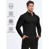 imageJMIERR Mens Quarter Zip Pullover Sweatshirts Stretch Polo Fleece Lined Long Sleeve Workout Golf Shirt0 Black