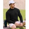 imageJMIERR Mens Quarter Zip Pullover Sweatshirts Stretch Polo Fleece Lined Long Sleeve Workout Golf Shirt0 Black
