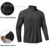 imageJMIERR Mens Quarter Zip Pullover Sweatshirts Stretch Polo Fleece Lined Long Sleeve Workout Golf Shirt0 Grey