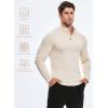 imageJMIERR Mens Quarter Zip Pullover Sweatshirts Stretch Polo Fleece Lined Long Sleeve Workout Golf ShirtA Beige
