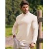 imageJMIERR Mens Quarter Zip Pullover Sweatshirts Stretch Polo Fleece Lined Long Sleeve Workout Golf ShirtA Beige