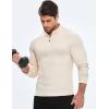 imageJMIERR Mens Quarter Zip Pullover Sweatshirts Stretch Polo Fleece Lined Long Sleeve Workout Golf ShirtA Beige