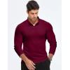 imageJMIERR Mens Quarter Zip Pullover Sweatshirts Stretch Polo Fleece Lined Long Sleeve Workout Golf ShirtA Red