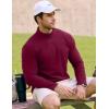 imageJMIERR Mens Quarter Zip Pullover Sweatshirts Stretch Polo Fleece Lined Long Sleeve Workout Golf ShirtA Red