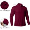 imageJMIERR Mens Quarter Zip Pullover Sweatshirts Stretch Polo Fleece Lined Long Sleeve Workout Golf ShirtA Red
