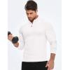 imageJMIERR Mens Quarter Zip Pullover Sweatshirts Stretch Polo Fleece Lined Long Sleeve Workout Golf ShirtA White