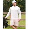 imageJMIERR Mens Quarter Zip Pullover Sweatshirts Stretch Polo Fleece Lined Long Sleeve Workout Golf ShirtA White